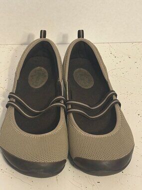 Teva Nikita Mesh Mary Jane Flats Taupe Tan Elastic Strap Women's Size 8.5 4190